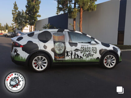 Grass Fed Coffee Tesla Model X Vehicle Wrap
