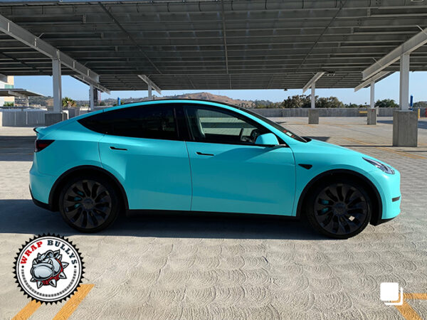 Coastal Elegance: Tesla Model Y Transformed with 3M Satin Key West Car Wrap