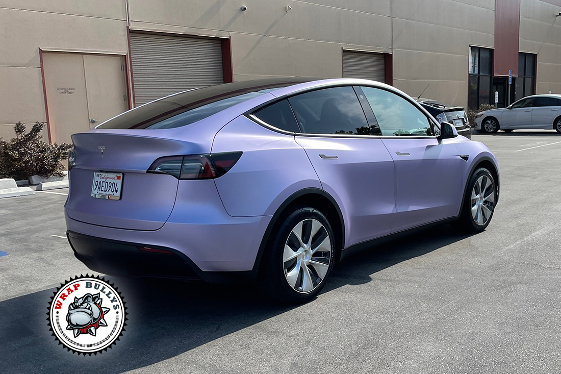 Satin Lavender Metallic Tesla Y Car Wrap