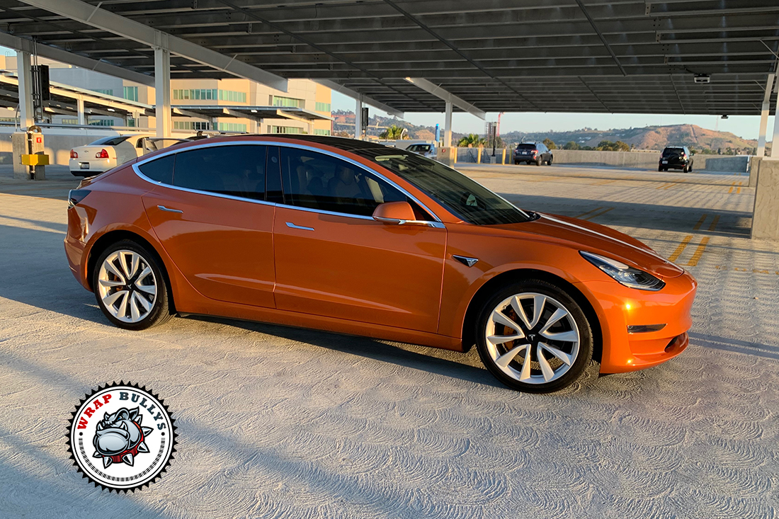 Elevate Your Tesla with 3M Gloss Liquid Copper Car Wrap