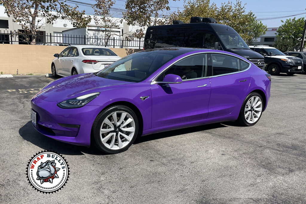 Tesla Model 3 Wrap | 3M Printed Gloss Purple project photo 2