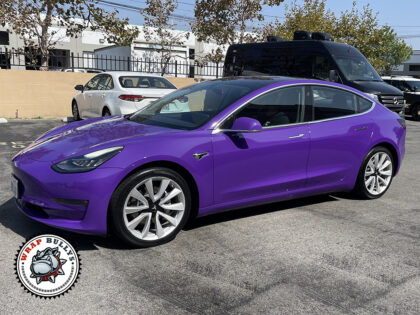 WB3M Gloss Purple Tesla Wrap