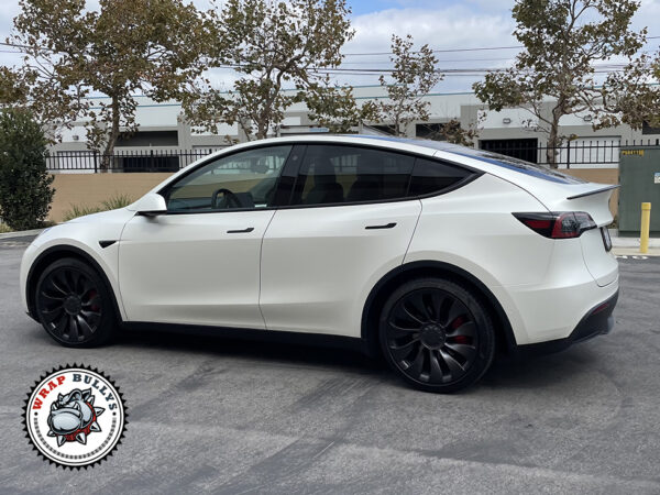 Elevate Your Tesla Model Y with 3M Satin Pearl White Car Wrap