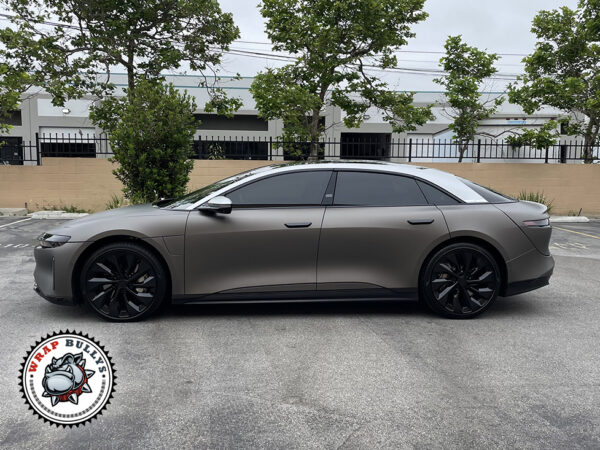 Unveiling Elegance: Lucid Air Sapphire Enhanced with 3M Matte Grey Aluminum Wrap