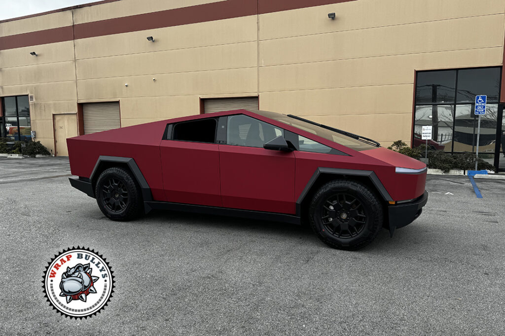 Cybertruck Wrap | Avery Matte Garnet Metallic project photo 3
