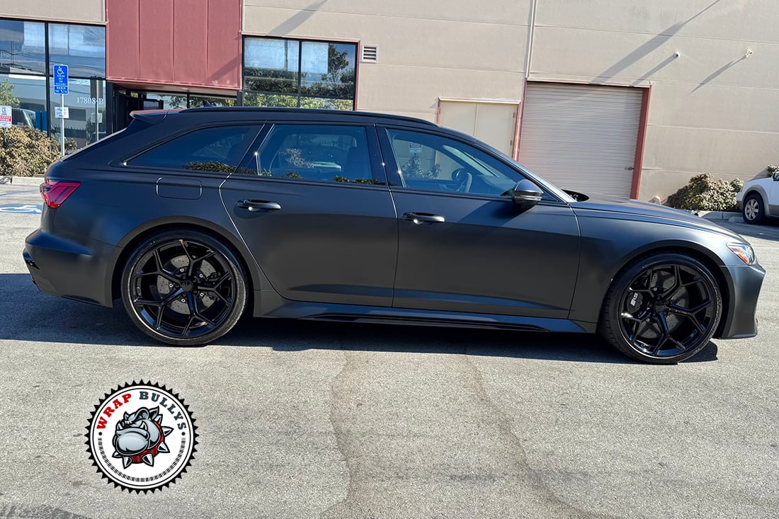 lose detail of 3M Satin Black wrap on Audi RS 6 Avant