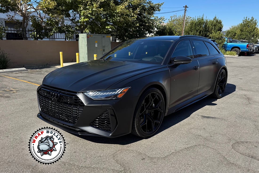 2024 Audi RS 6 Avant satin black wrap by Wrap Bullys