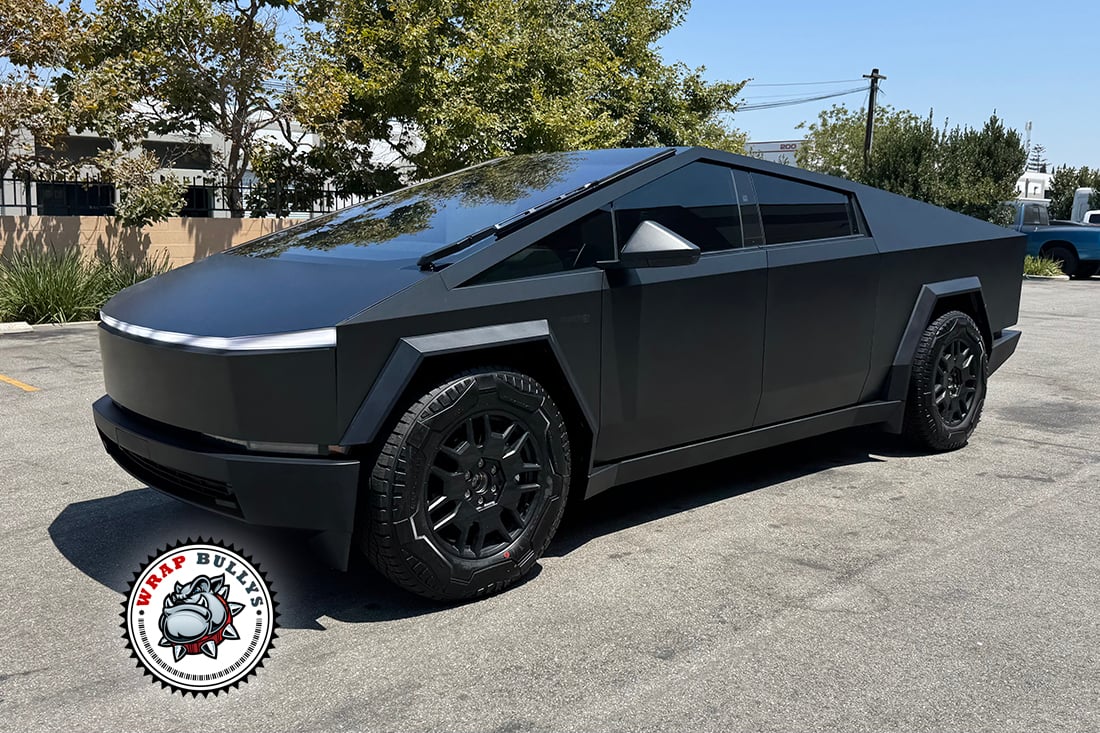 Tesla Cybertruck wrapped in 3M PWF Matte Smoke Gray South Bay 
