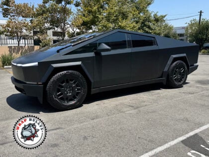 2025 Tesla Cybertruck Wrap – 3M PWF Matte Smoke Gray | South Bay