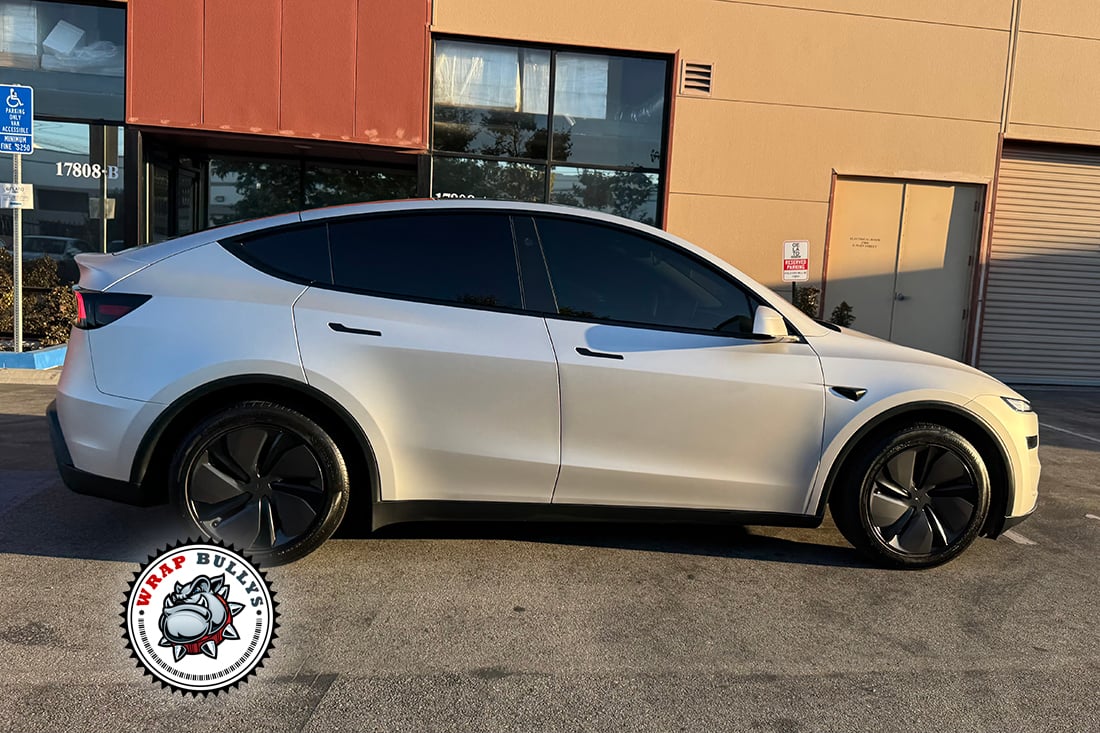 Wrap Bullys Satin Silver Color PPF Tesla Model Y Juniper