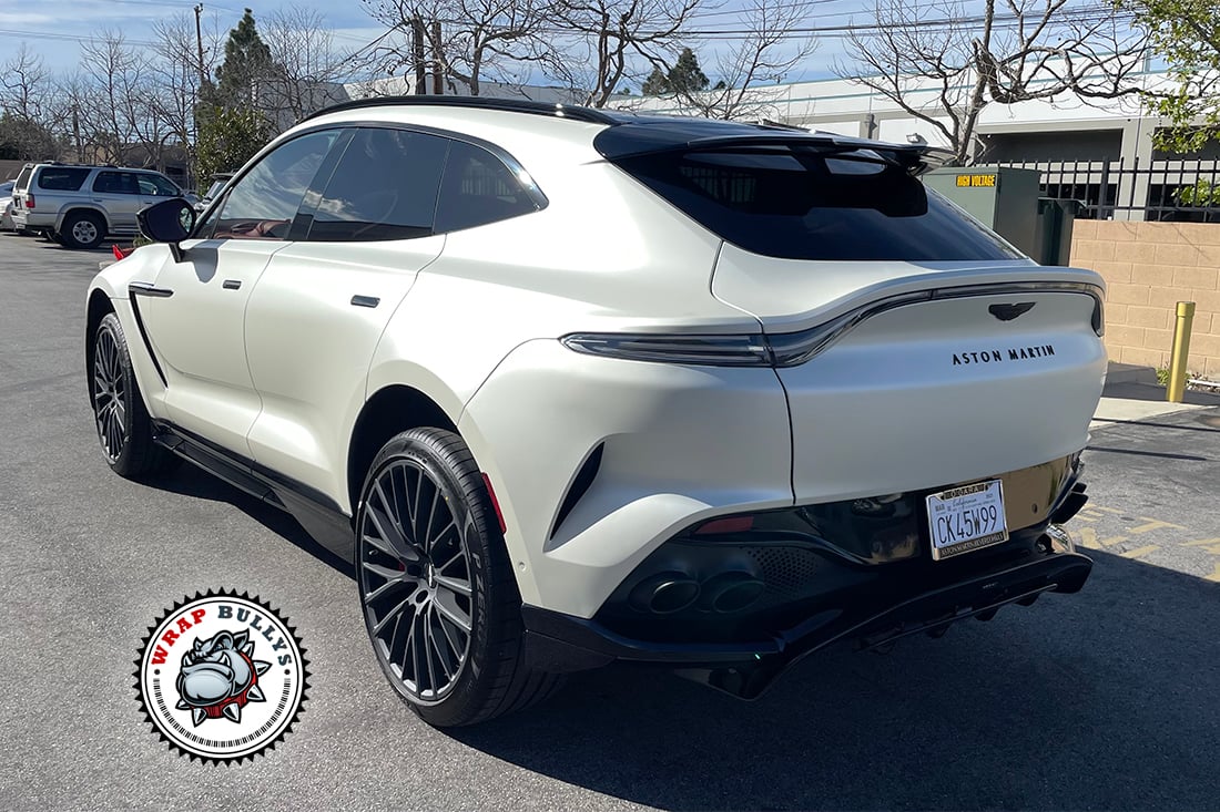 2024 Aston Martin DBX 707 satin pearl white wrap by Wrap Bullys