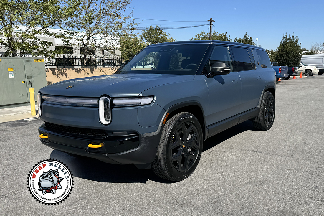 Rivian R1S 3M Satin Thundercloud wrap Gardena