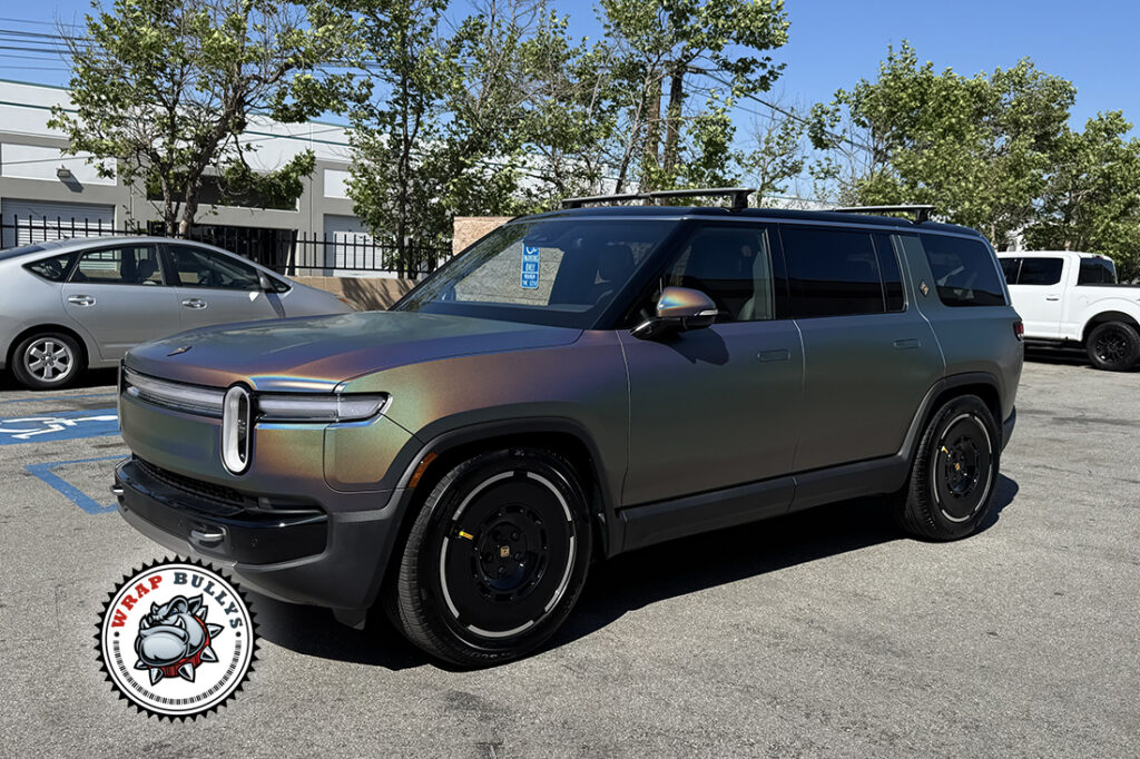 Car wrap Manhattan Beach Rivian R1T Satin Psychedelic