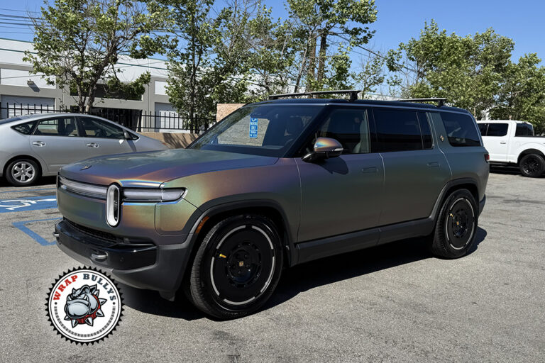 Car wrap Manhattan Beach Rivian R1T Satin Psychedelic
