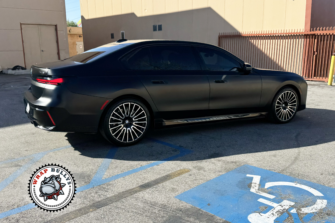 BMW I7 Satin Black PPF Side View
