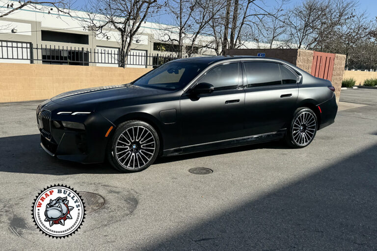 BMW I7 Satin Black PPF Side View
