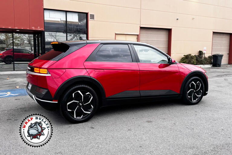 Hyundai IONIQ 5 Gloss Ruby Red Color PPF Side View