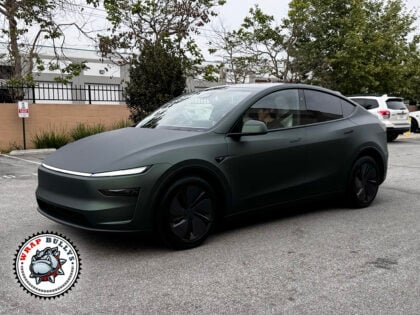 Tesla Model Y Matte Dark Green Color PPF