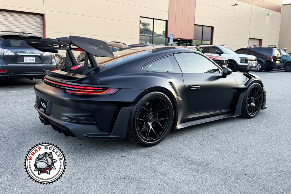 Porsche 911 GT3 RS Matte Stealth PPF Rear View