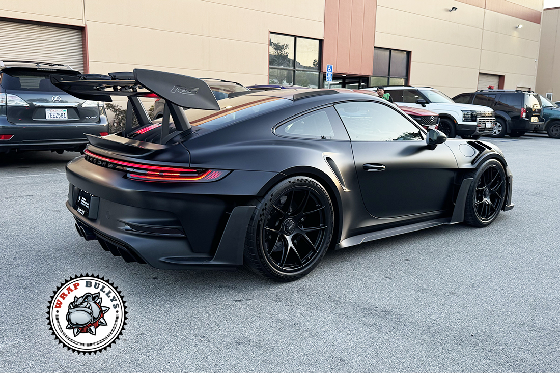 Porsche 911 GT3 RS Matte Stealth PPF Rear View