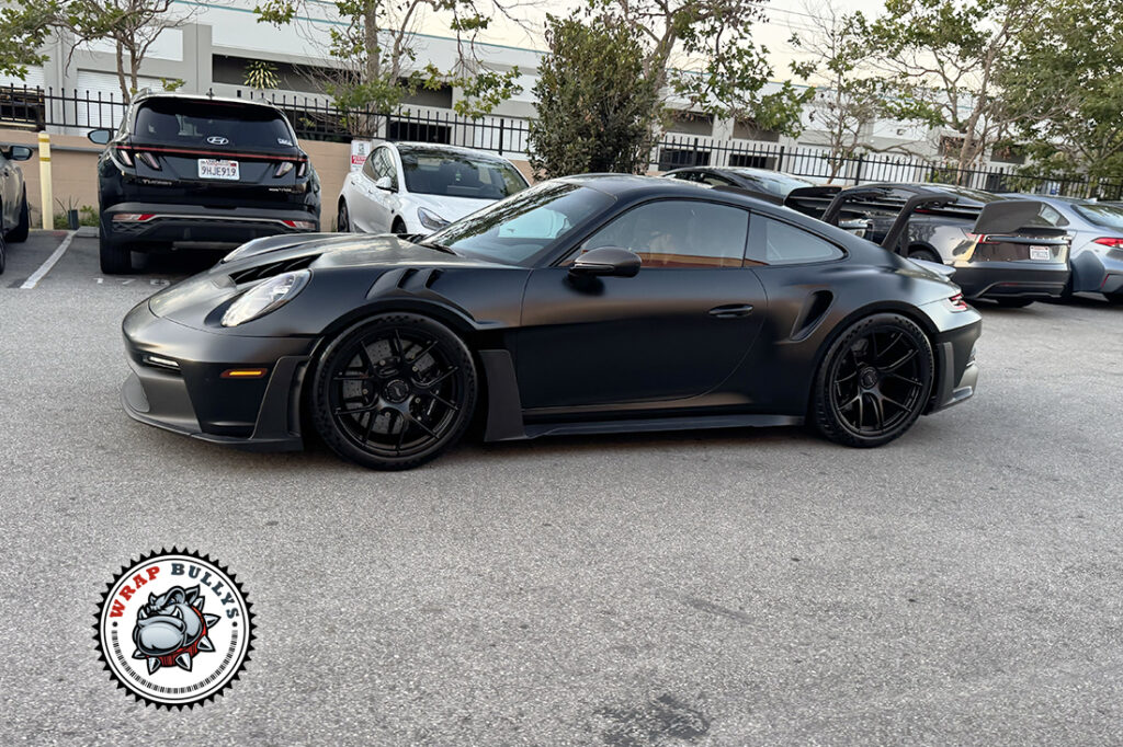 Porsche 911 GT3 RS Matte Stealth PPF Side View