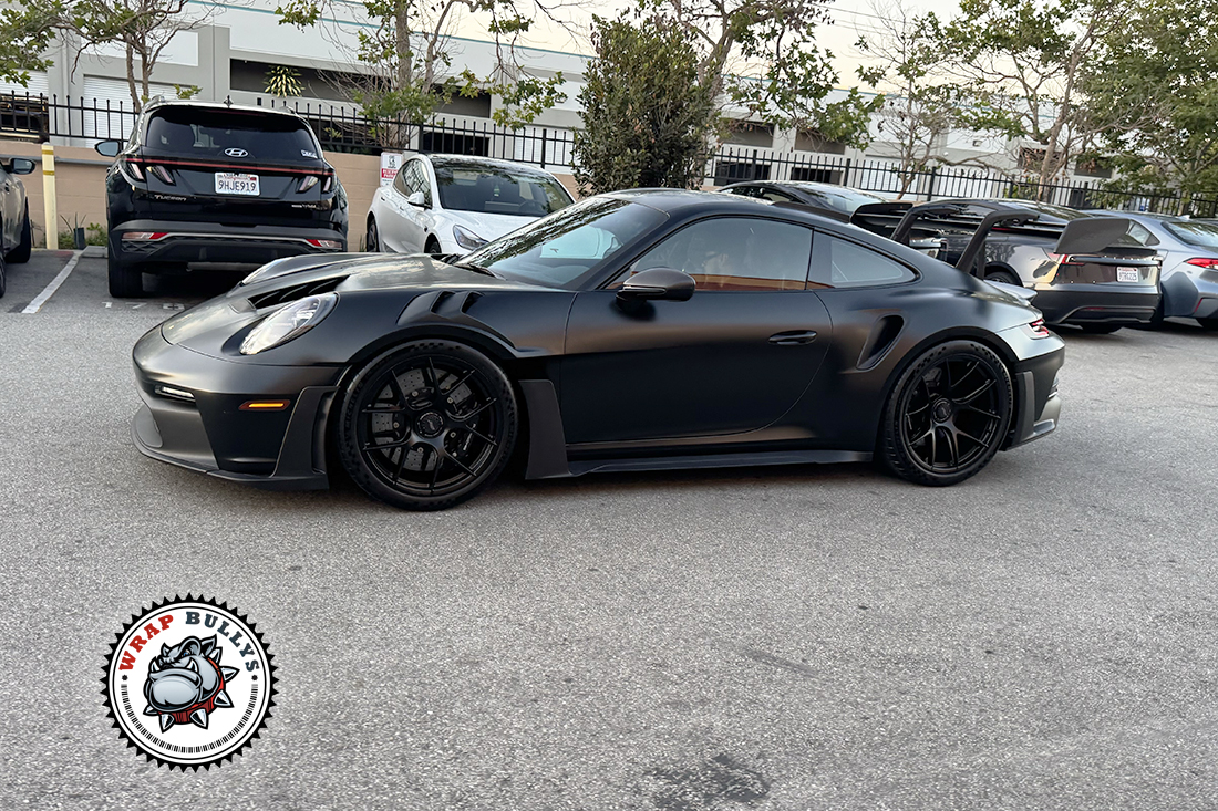 Porsche 911 GT3 RS Matte Stealth PPF Side View