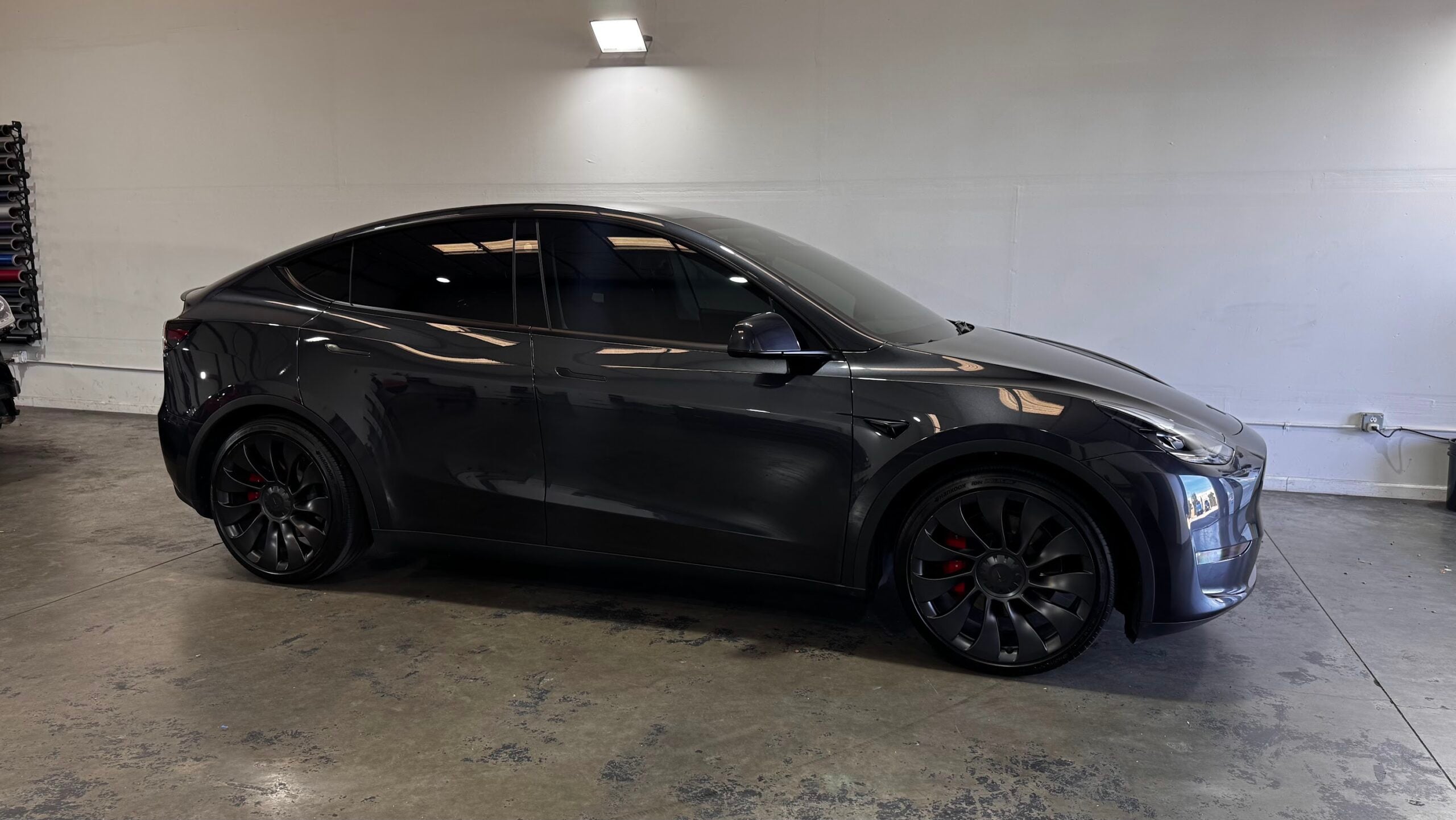 Completed vehicle after wrap removal with a glossy factory finish