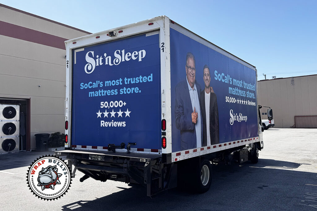 Sit'n Sleep Box Truck Wrap vehicle wrap project
