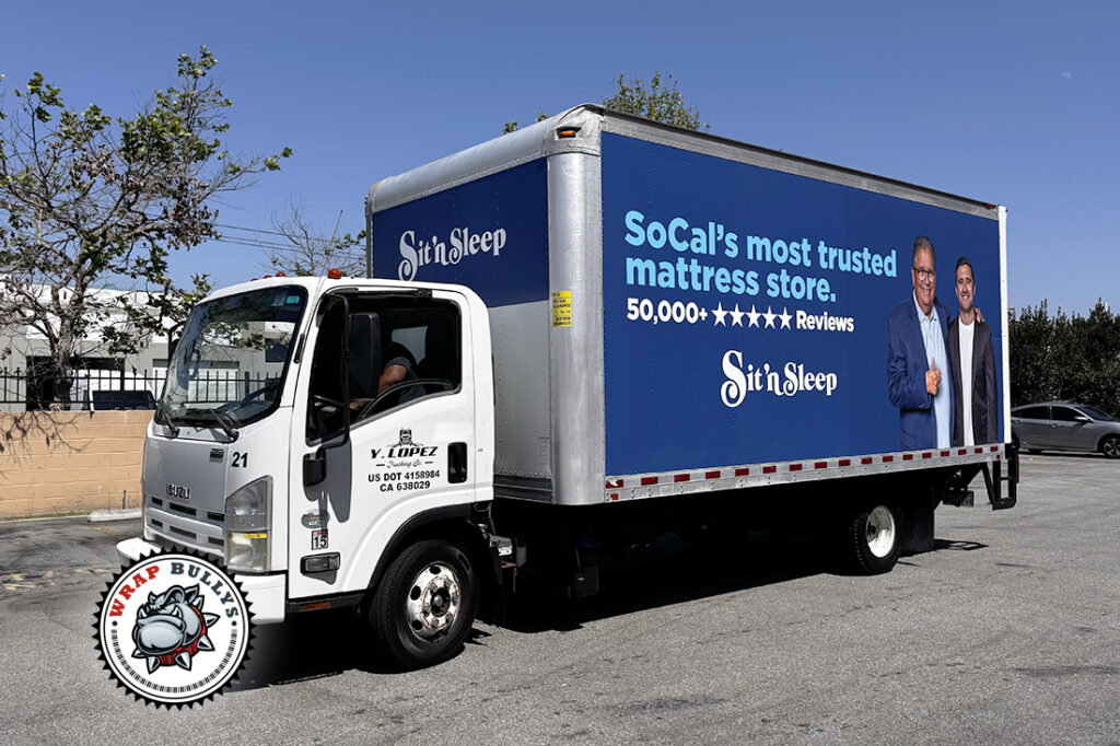 Sit'n Sleep Box Truck Wrap vehicle wrap project