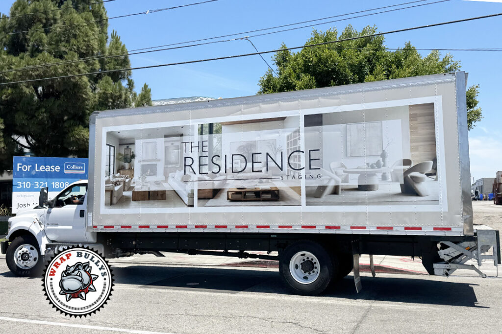 The Residence Staging Box Truck Wrap vehicle wrap project