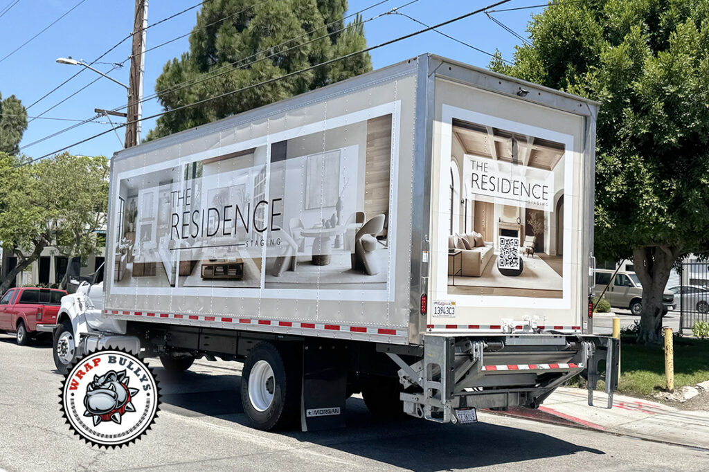 The Residence Staging Box Truck Wrap vehicle wrap project