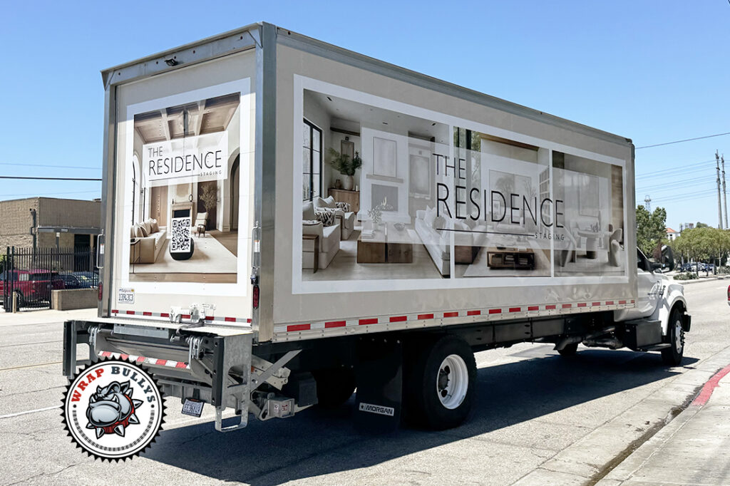 The Residence Staging Box Truck Wrap vehicle wrap project