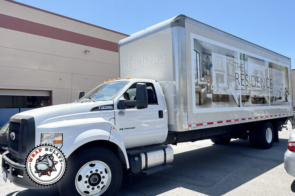 The Residence Staging Box Truck Wrap vehicle wrap project